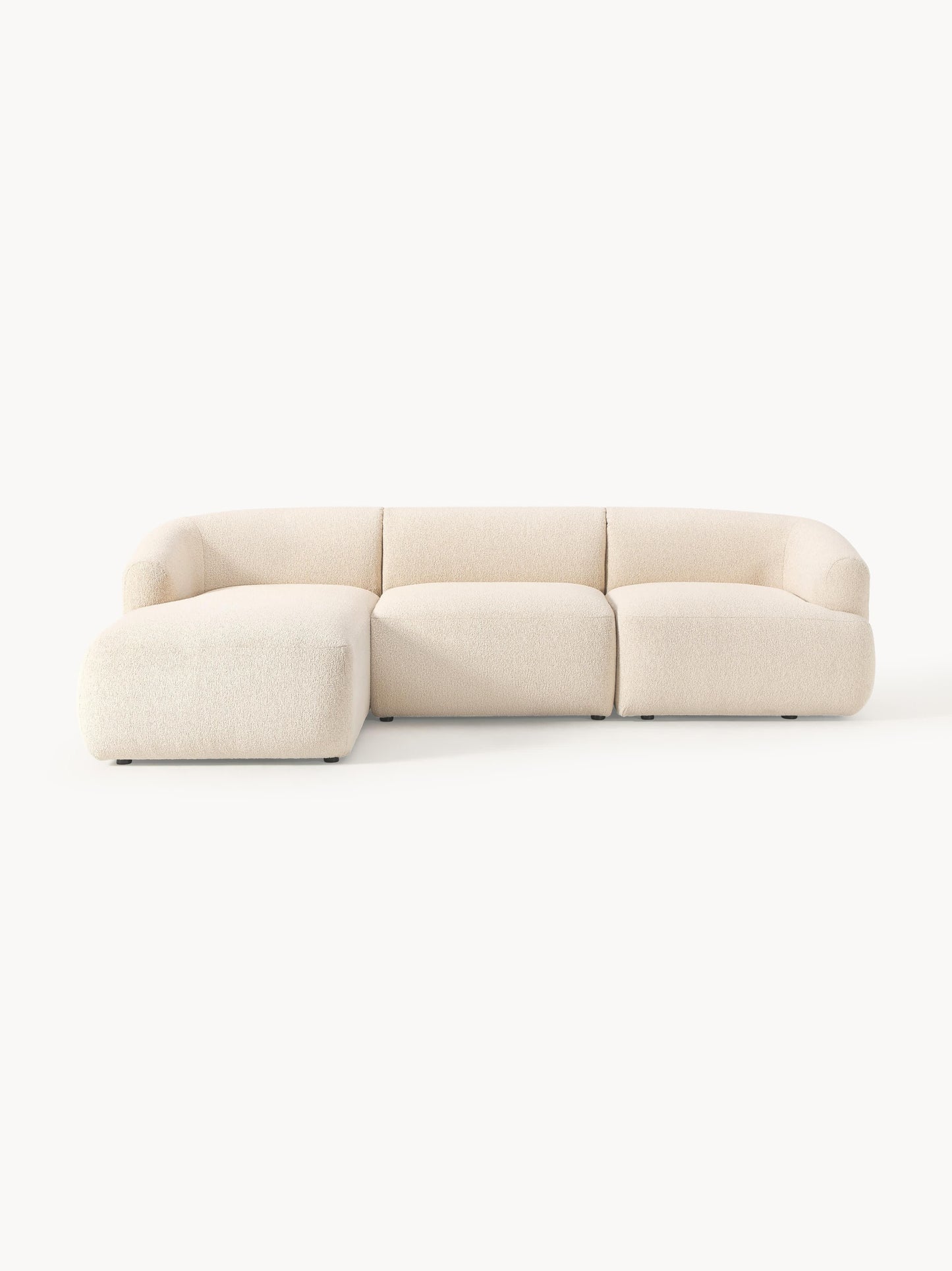 Warehamy Sofia Bouclé Corner Sofa, Modular, 3-Seater