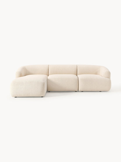 Warehamy Sofia Bouclé Corner Sofa, Modular, 3-Seater