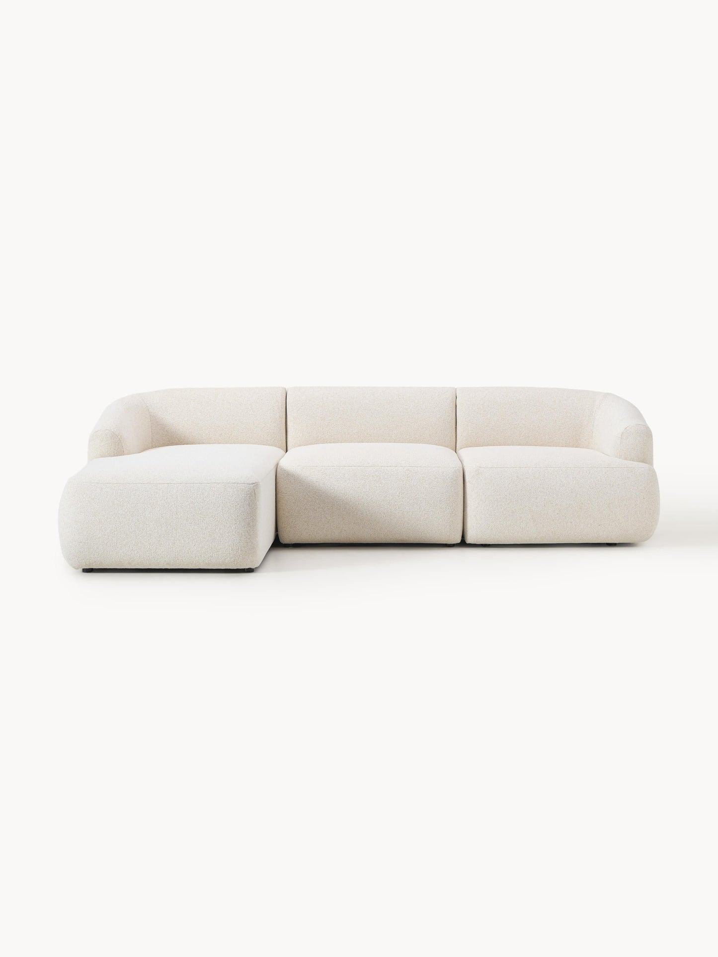 Warehamy Sofia Bouclé Corner Sofa, Modular, 3-Seater