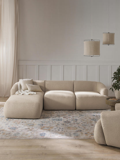 Warehamy Sofia Bouclé Corner Sofa, Modular, 3-Seater