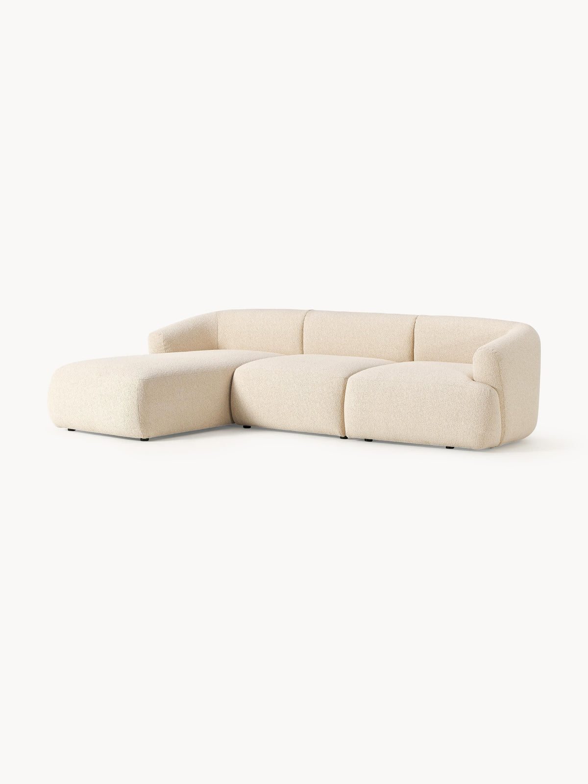 Warehamy Sofia Bouclé Corner Sofa, Modular, 3-Seater