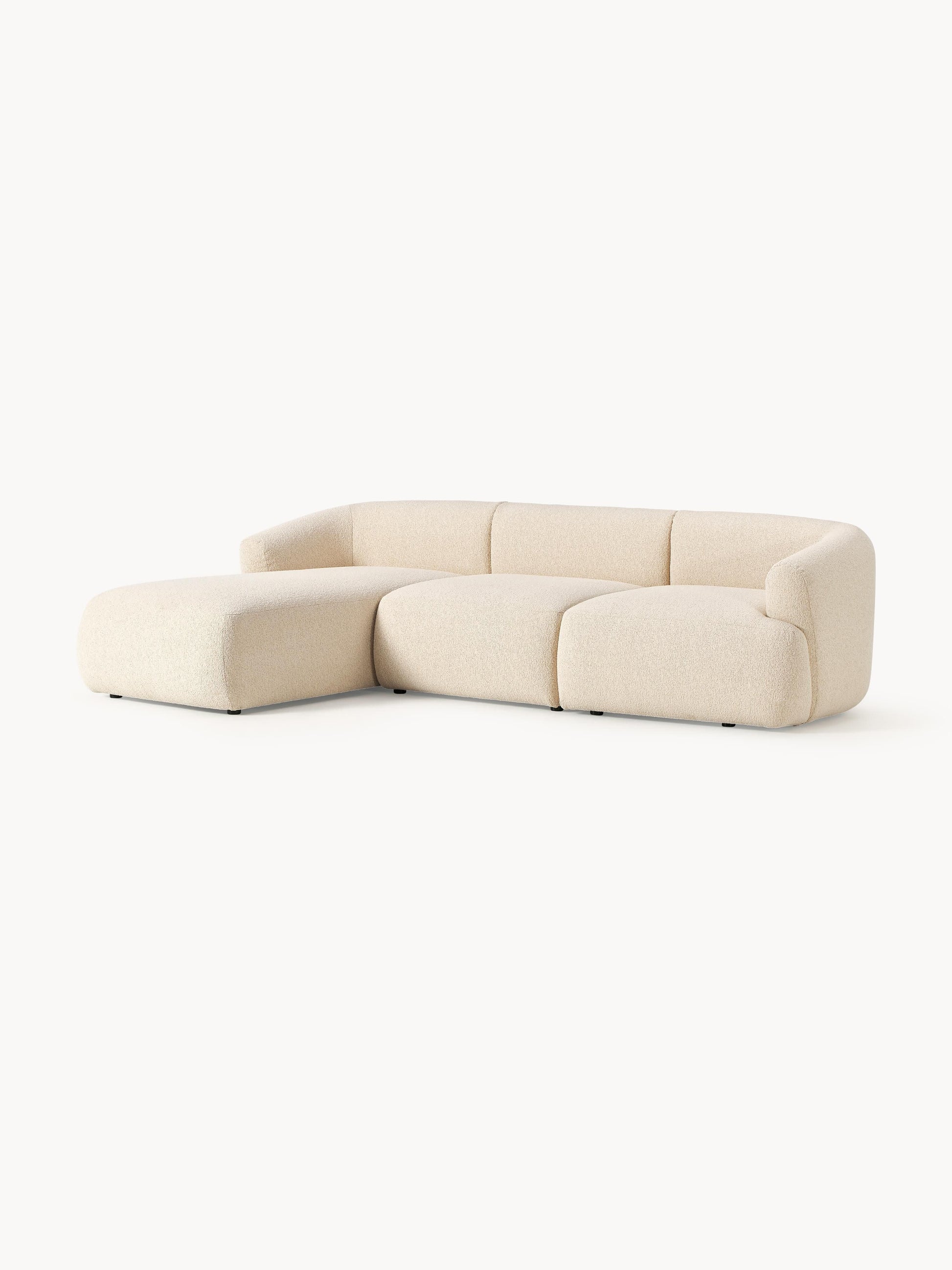 Warehamy Sofia Bouclé Corner Sofa, Modular, 3-Seater