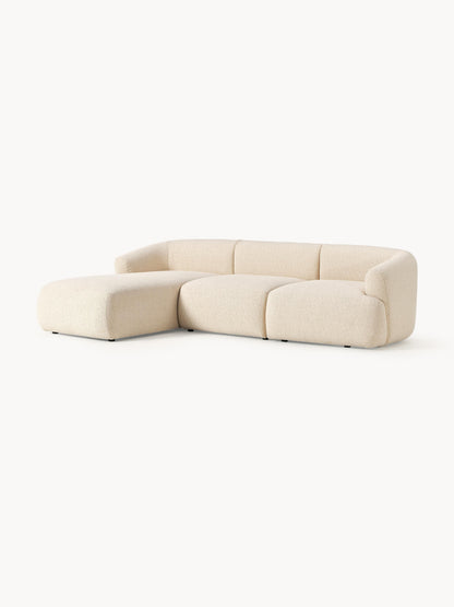 Warehamy Sofia Bouclé Corner Sofa, Modular, 3-Seater
