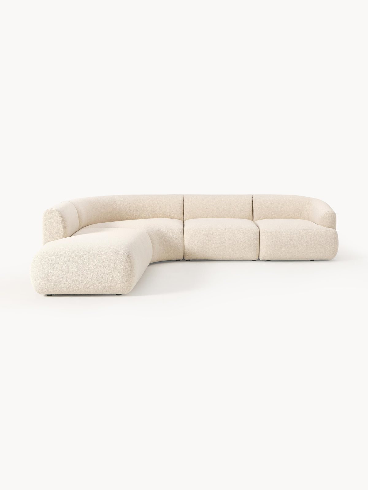 Warehamy Sofia Bouclé Corner Sofa, Modular, 4-Seater