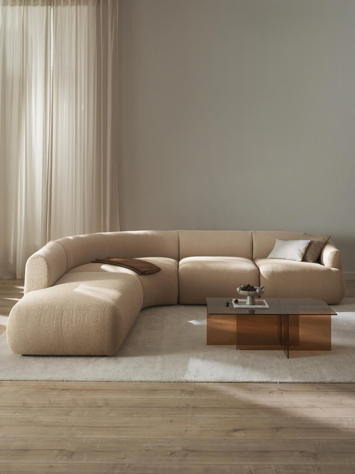 Warehamy Sofia Bouclé Corner Sofa, Modular, 4-Seater
