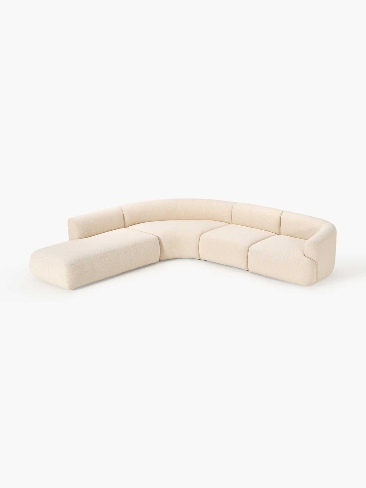 Warehamy Sofia Bouclé Corner Sofa, Modular, 4-Seater