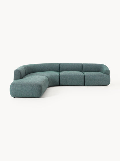 Warehamy Sofia Bouclé Corner Sofa, Modular, 4-Seater