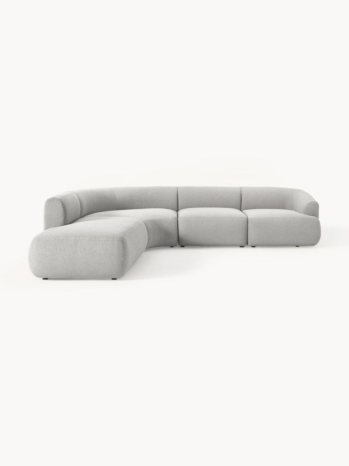 Warehamy Sofia Bouclé Corner Sofa, Modular, 4-Seater