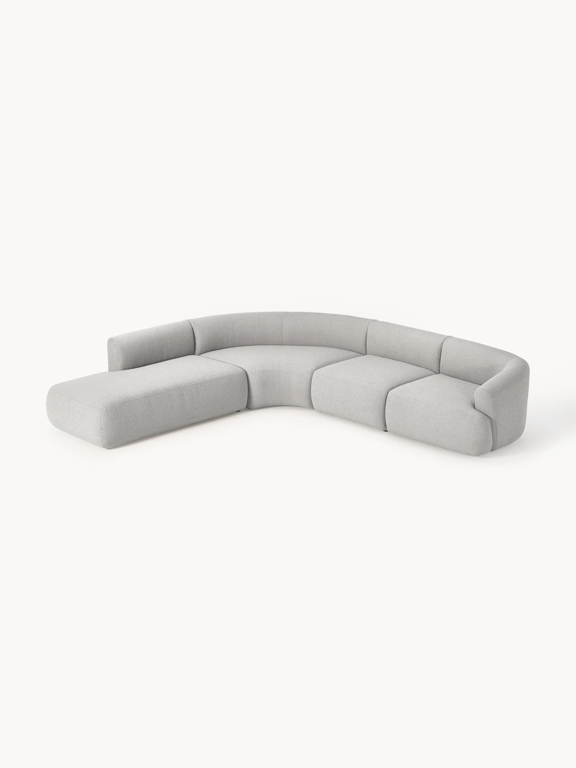 Warehamy Sofia Bouclé Corner Sofa, Modular, 4-Seater