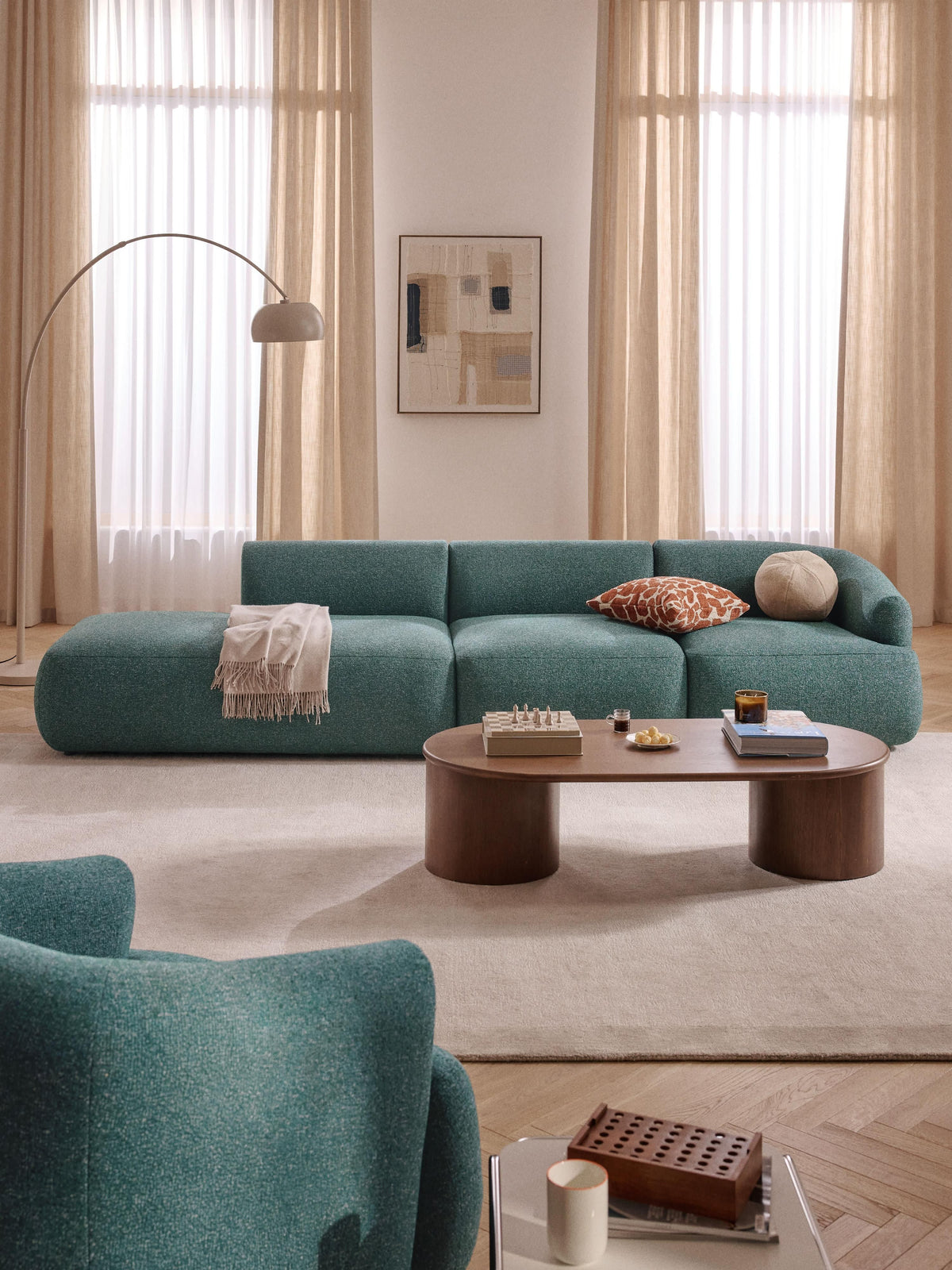 Warehamy Sofia Bouclé Modular Chaise (2-Seater)