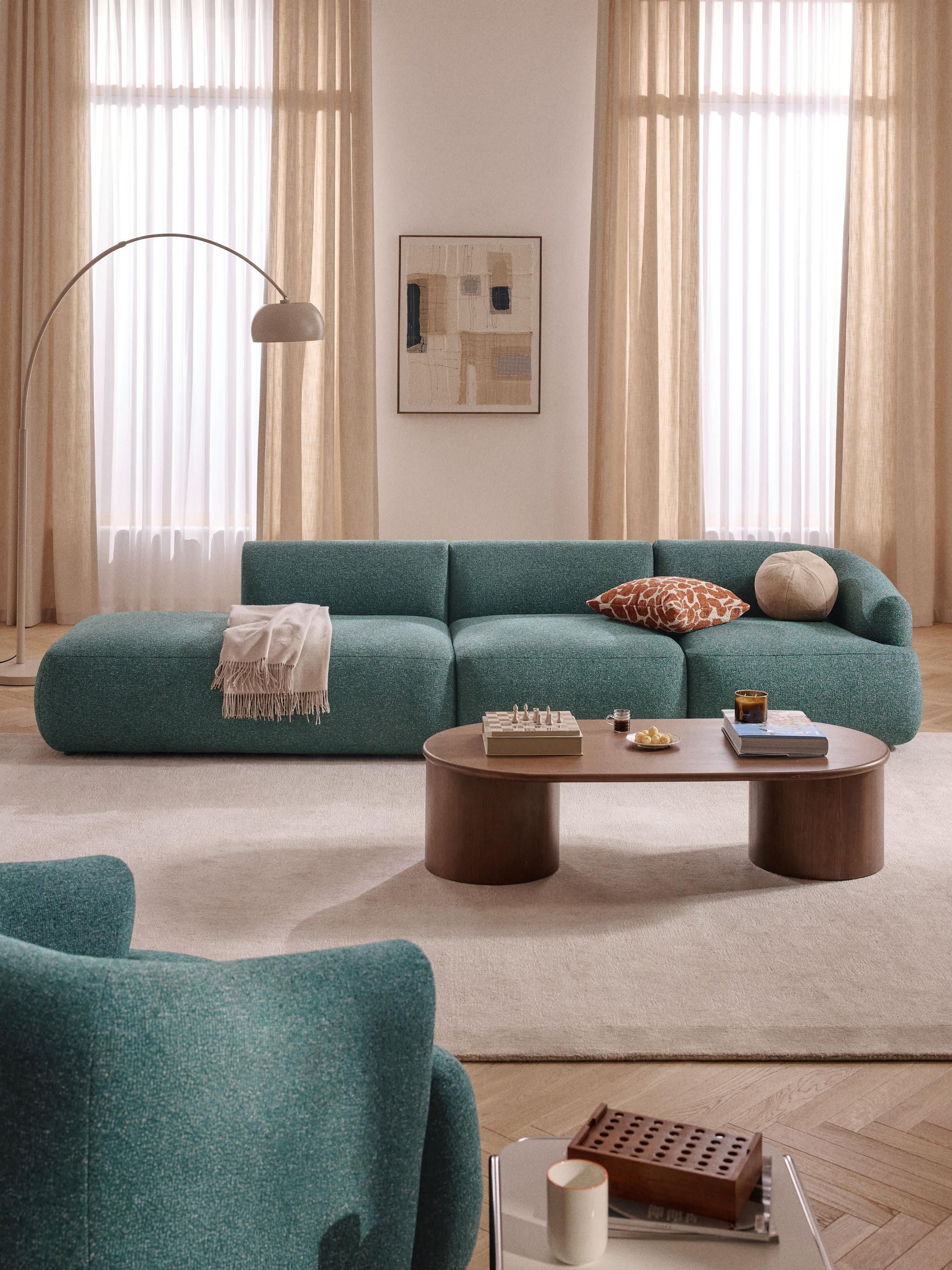 Warehamy Sofia Bouclé Modular Chaise (2-Seater)