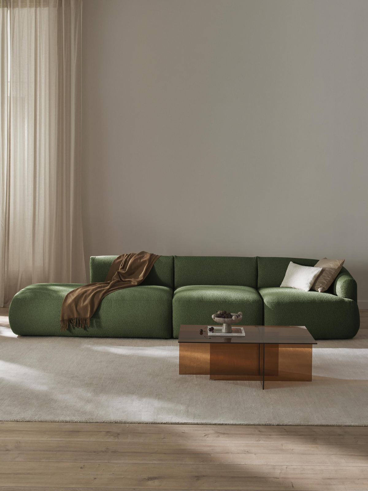 Warehamy Sofia Bouclé Modular Chaise (2-Seater)