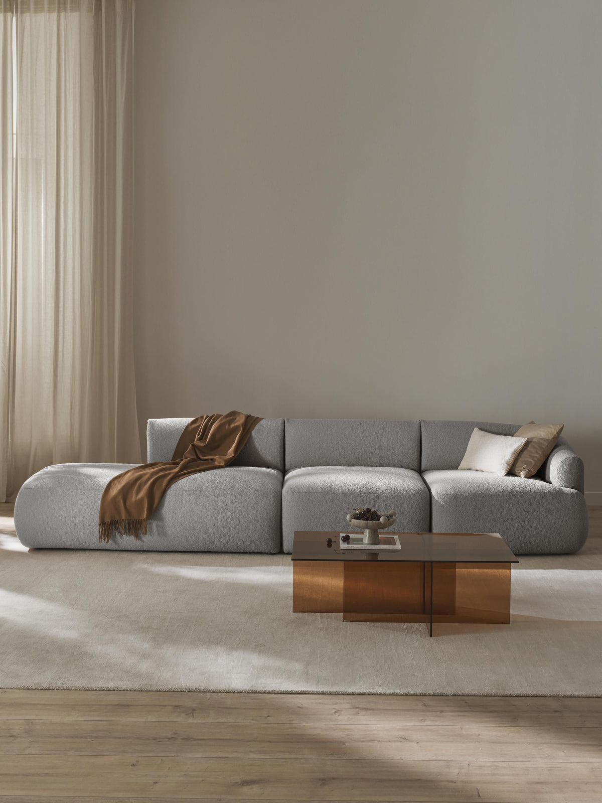 Warehamy Sofia Bouclé Modular Chaise (2-Seater)