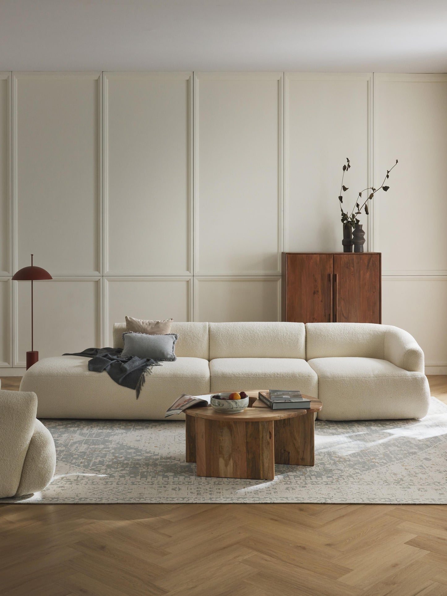 Warehamy Sofia Teddy Modular Ottoman (3-Seater)