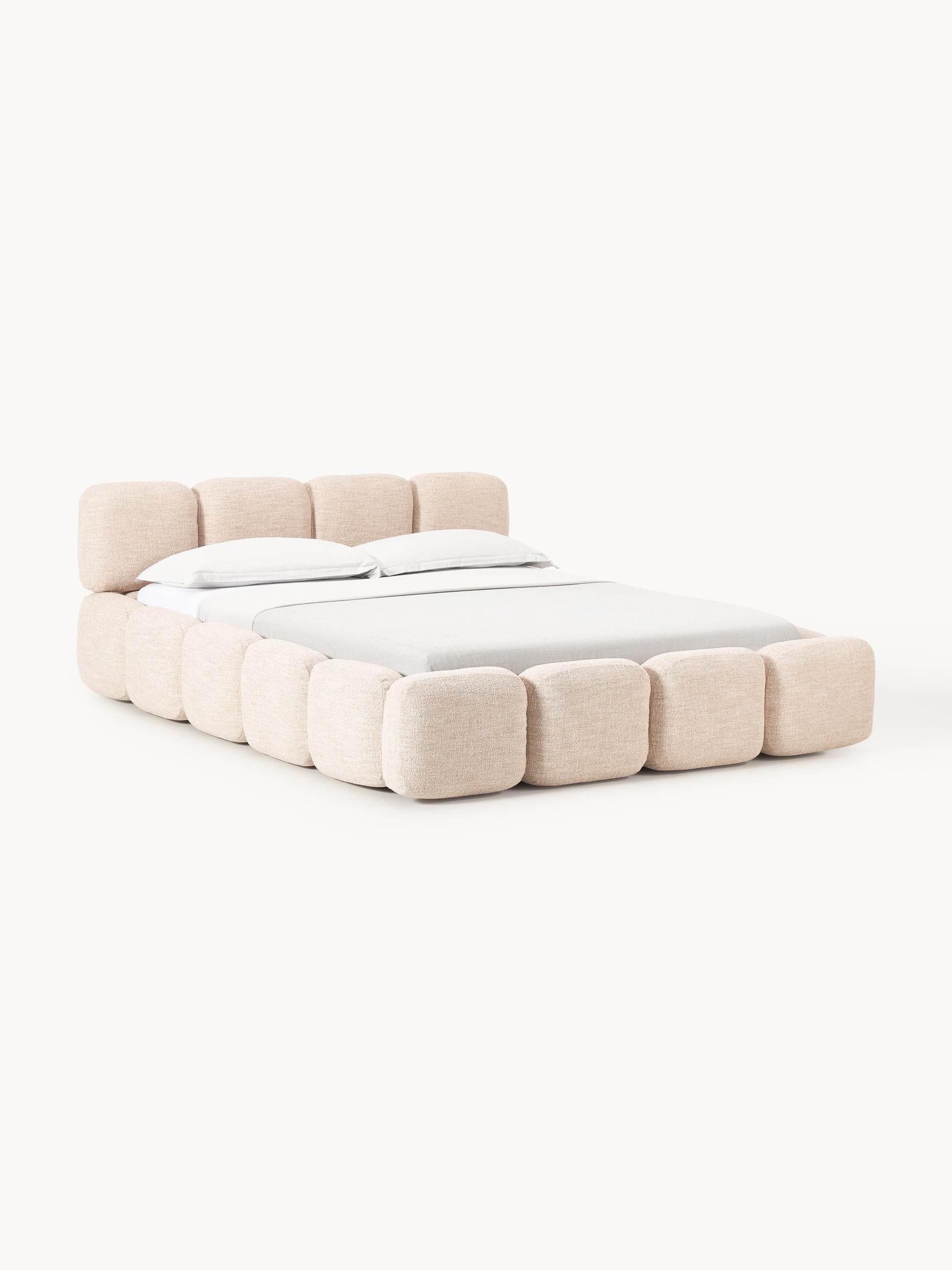 Warehamy Tayla Storage Bed, Upholstered in Bouclé