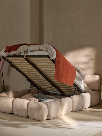 Warehamy Tayla Storage Bed, Upholstered in Bouclé