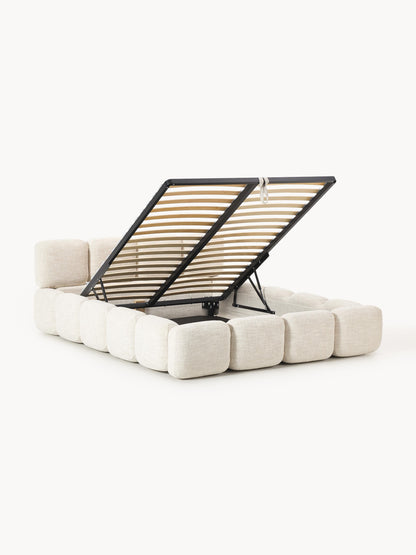 Warehamy Tayla Storage Bed, Upholstered in Bouclé