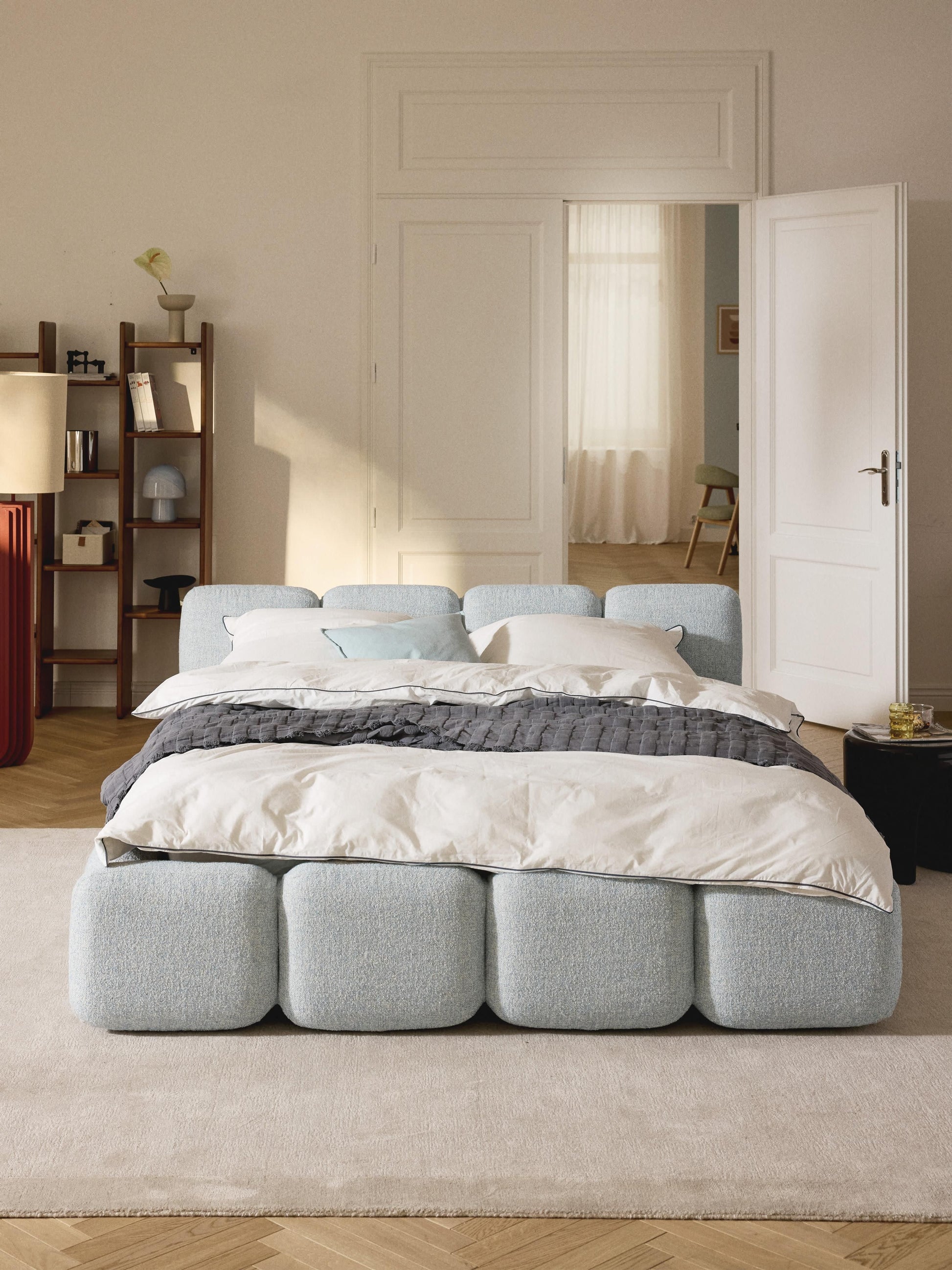 Warehamy Tayla Upholstered Bouclé Bed
