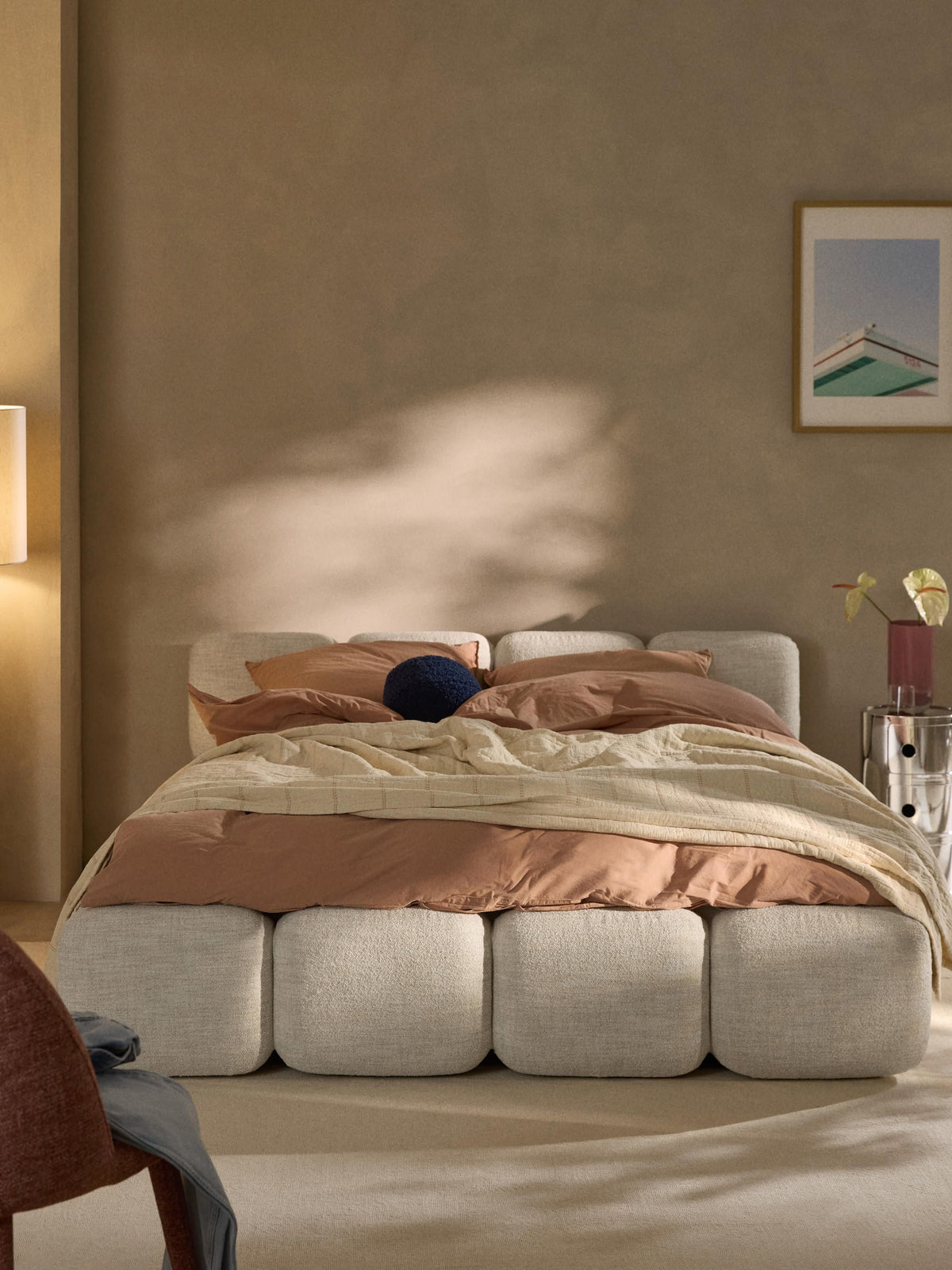 Warehamy Tayla Upholstered Bouclé Bed