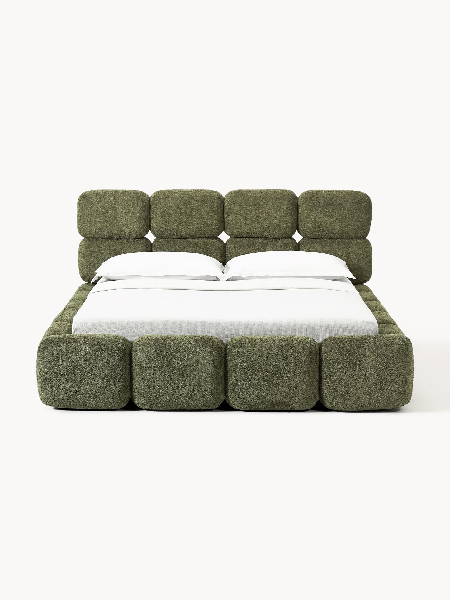 Warehamy Tayla Upholstered Teddy Bouclé Bed