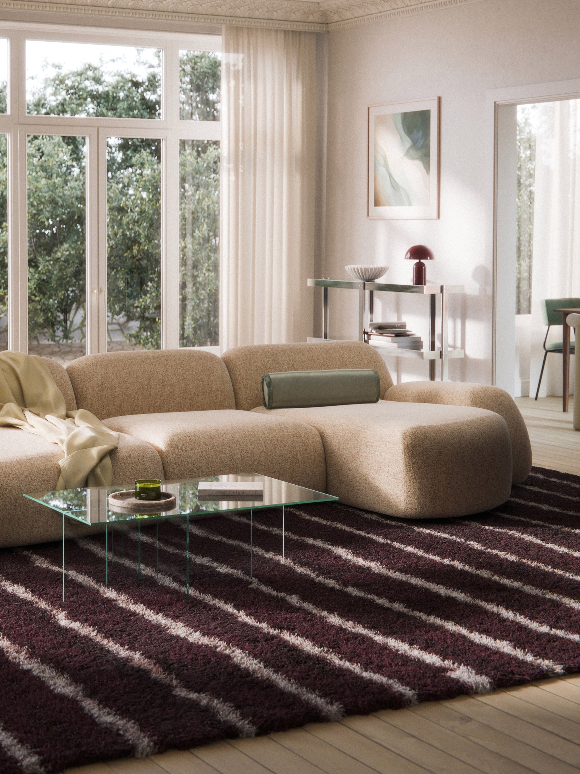 Warehamy Wolke Bouclé Chaise Corner Section