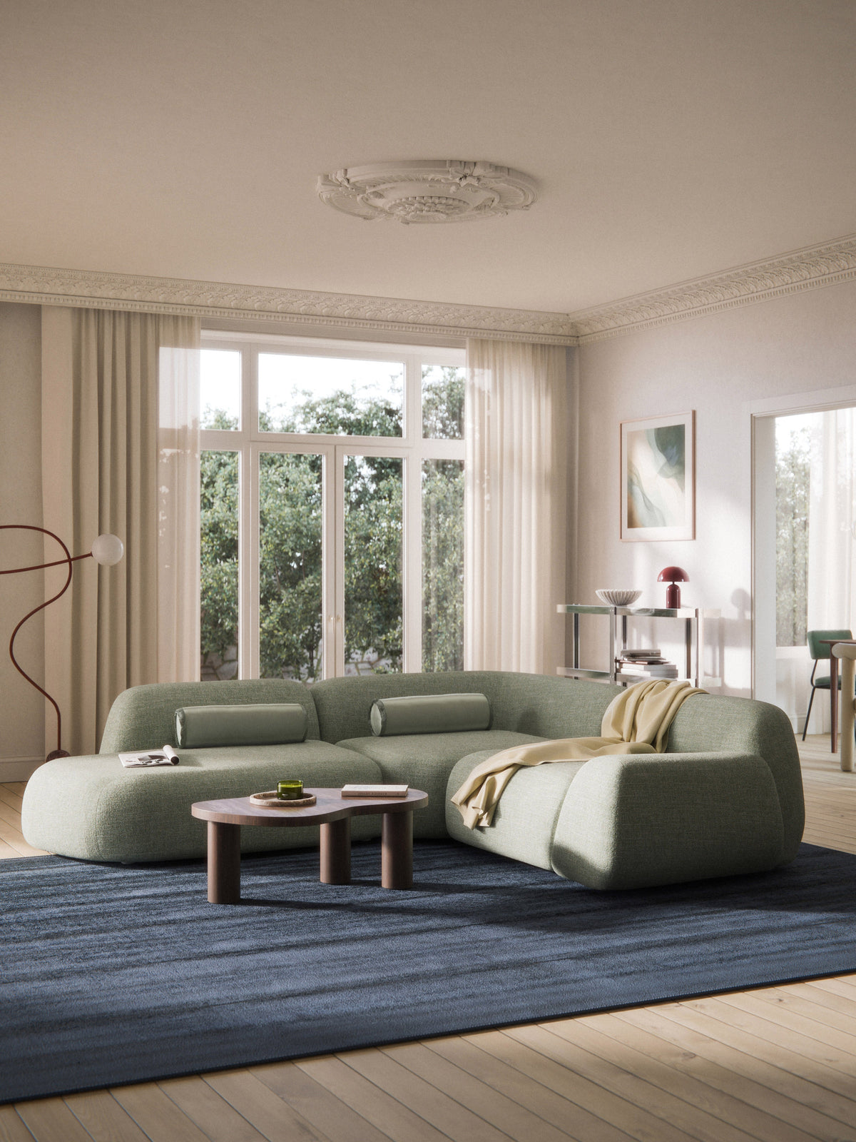 Warehamy Wolke Bouclé Corner Sofa with Chaise Longue, Modular, 4-Seater