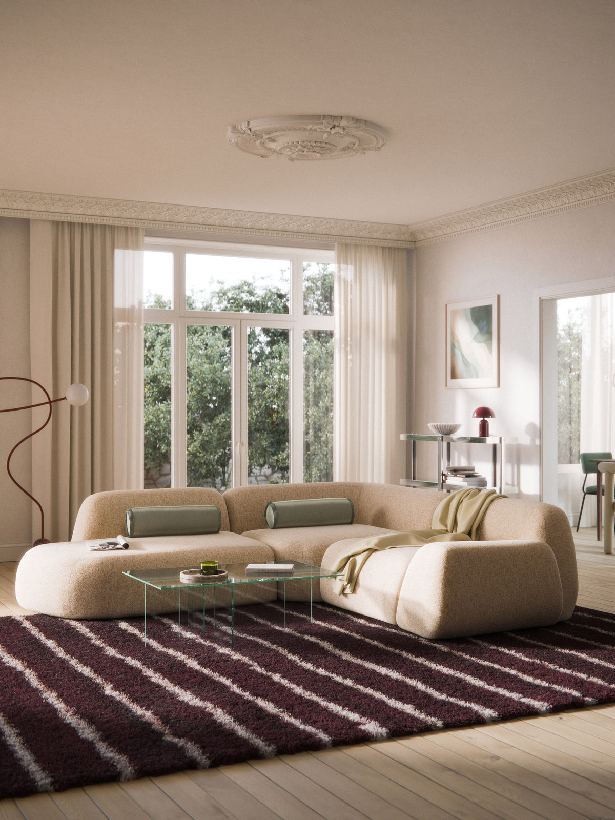 Warehamy Wolke Bouclé Corner Sofa with Chaise Longue, Modular, 4-Seater