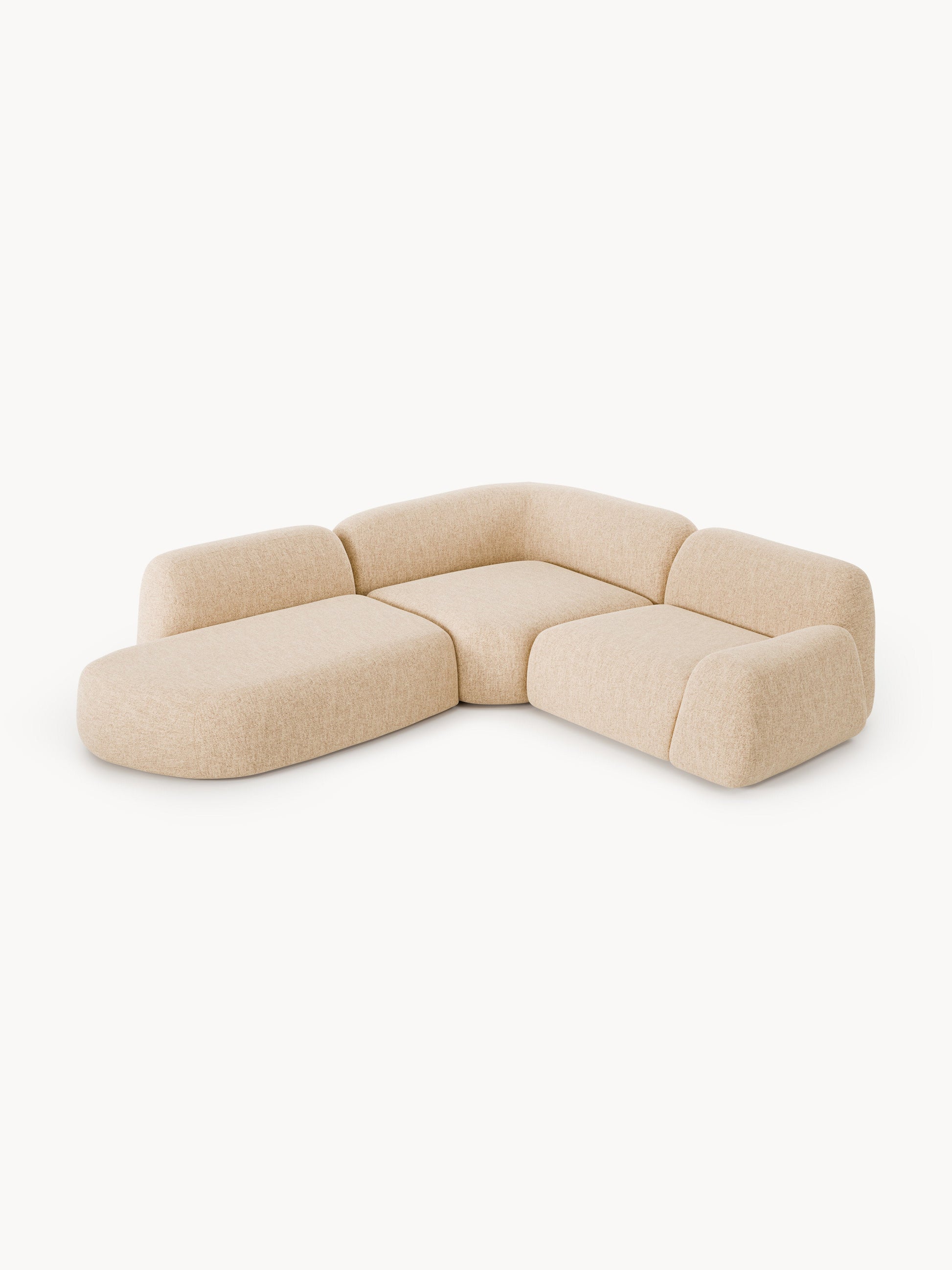 Warehamy Wolke Bouclé Corner Sofa with Chaise Longue, Modular, 4-Seater