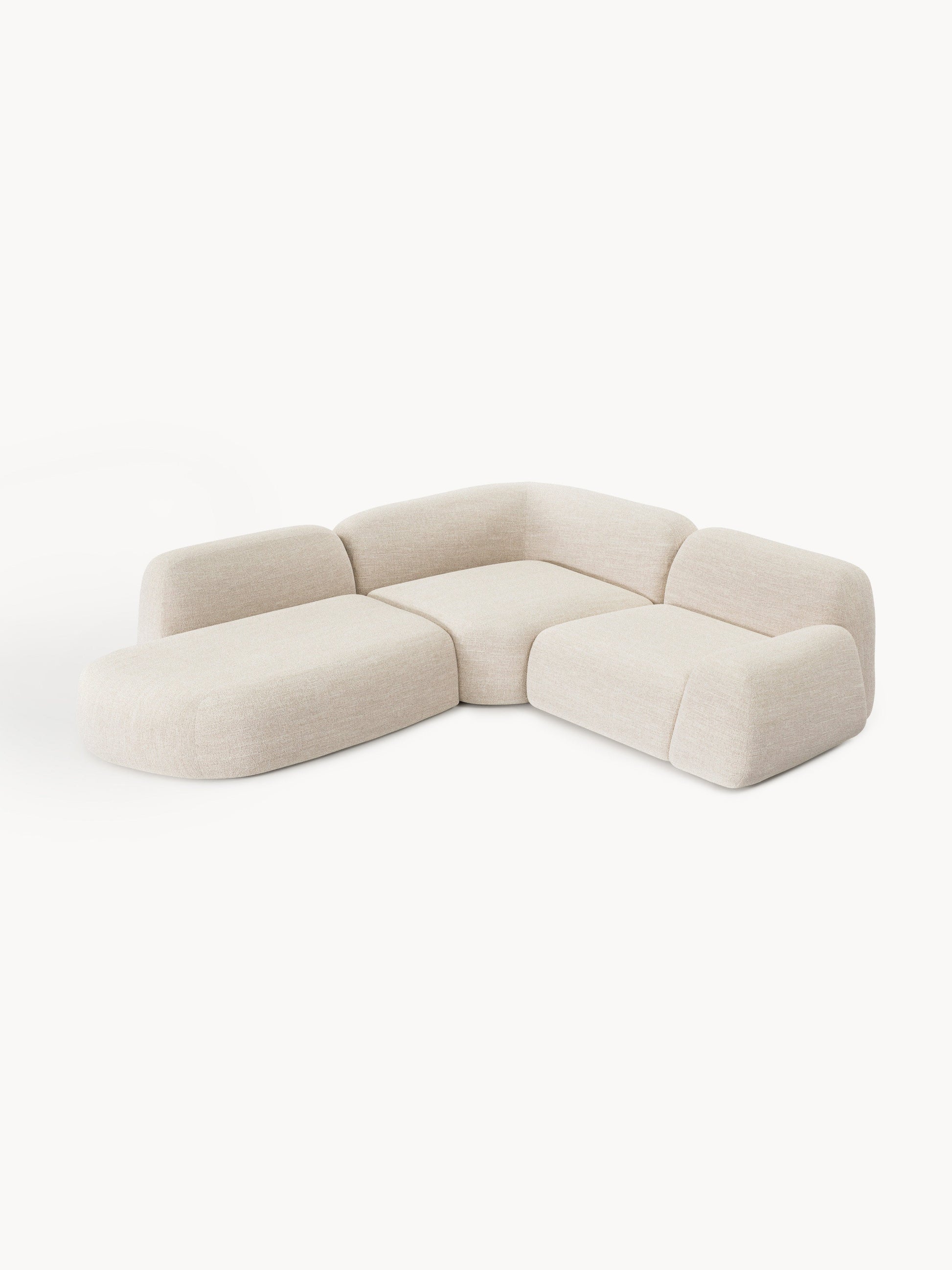 Warehamy Wolke Bouclé Corner Sofa with Chaise Longue, Modular, 4-Seater