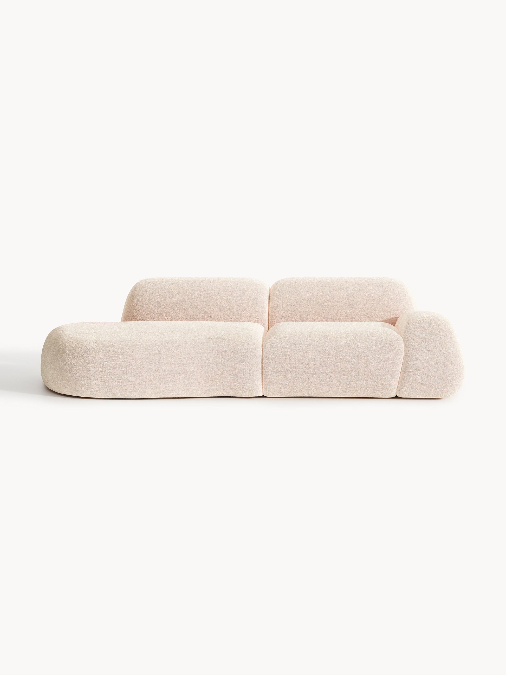 Warehamy Wolke Bouclé Modular Chaise, 3-Seater