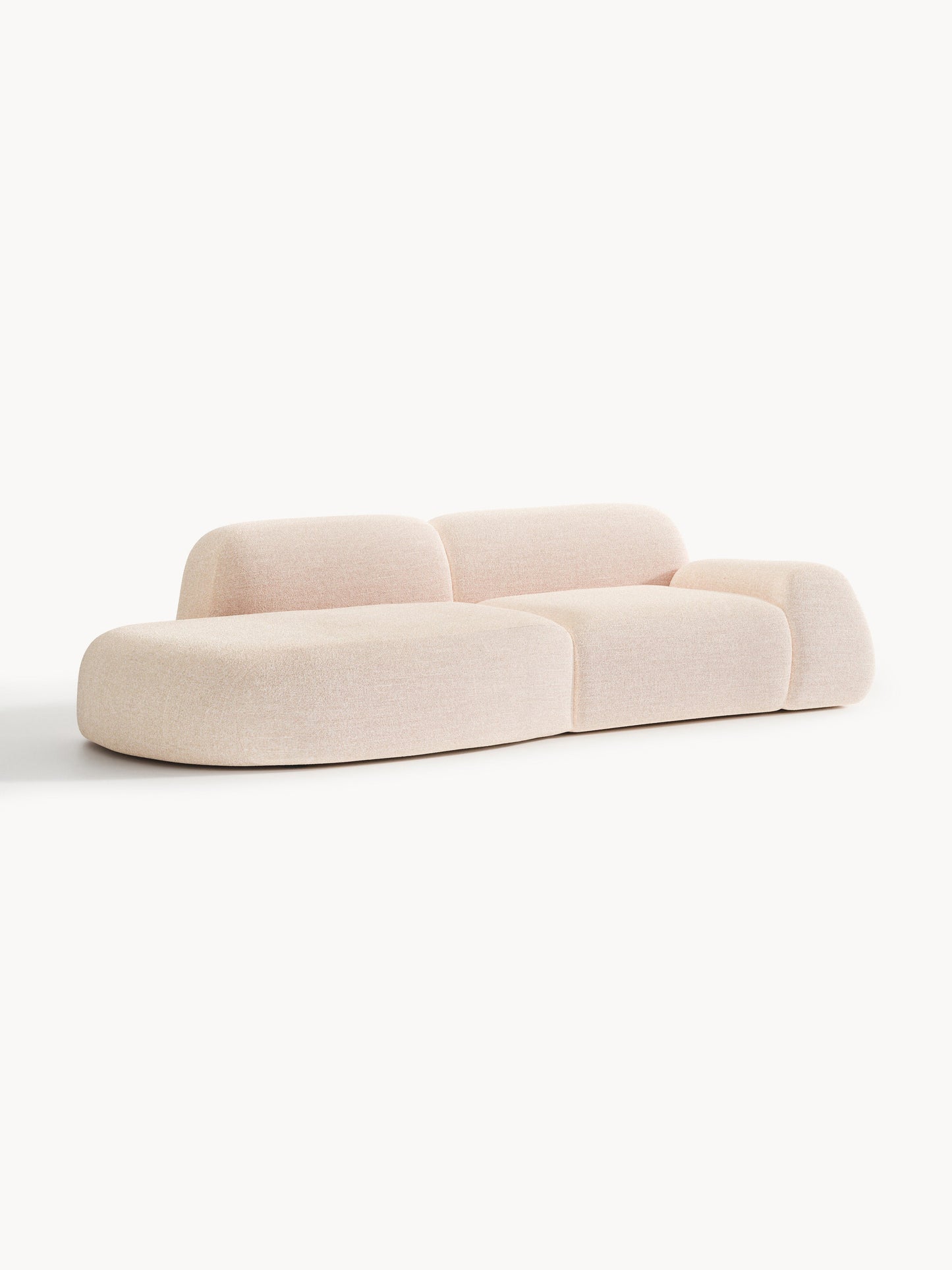Warehamy Wolke Bouclé Modular Chaise, 3-Seater
