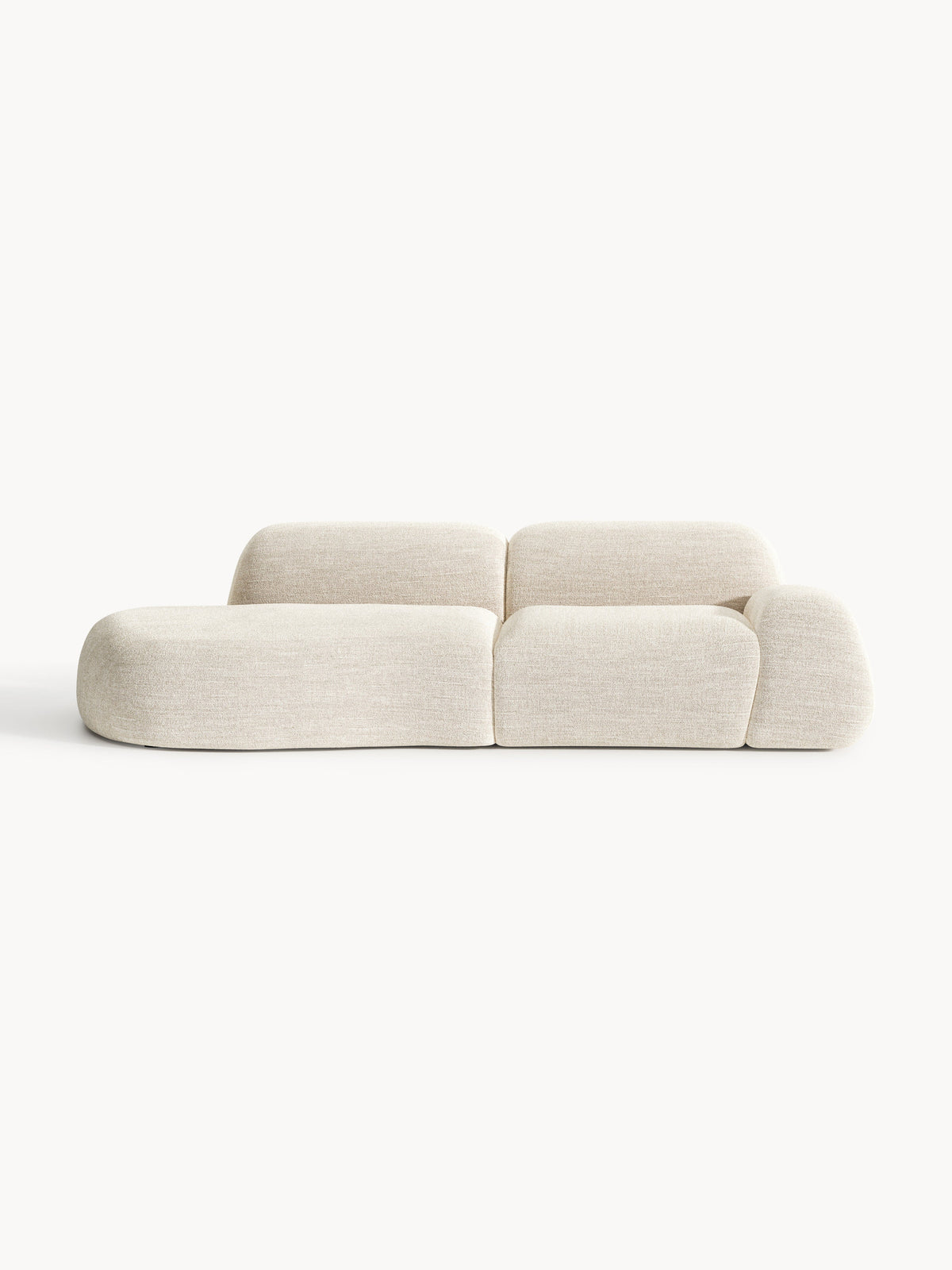 Warehamy Wolke Bouclé Modular Chaise, 3-Seater