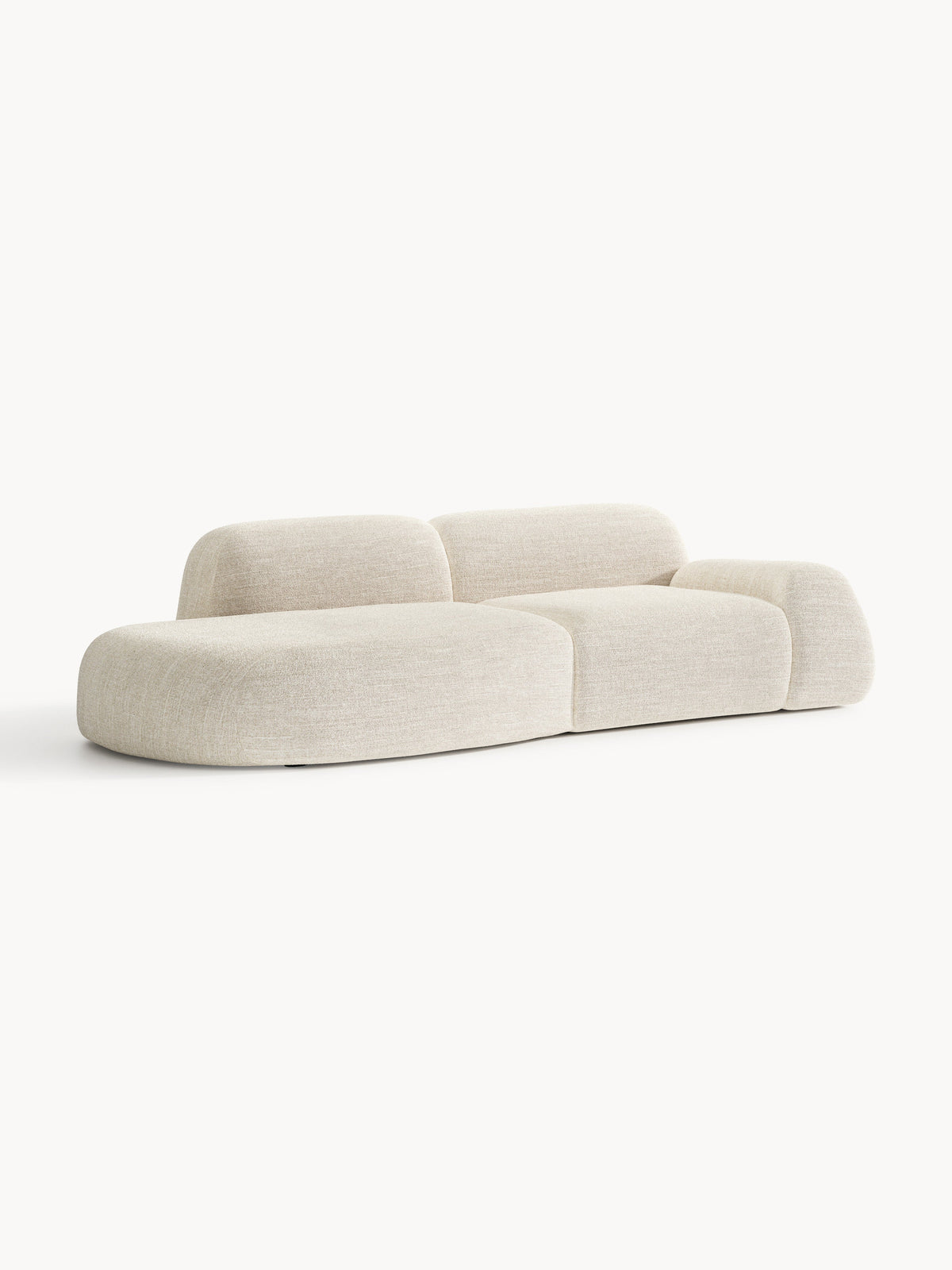 Warehamy Wolke Bouclé Modular Chaise, 3-Seater