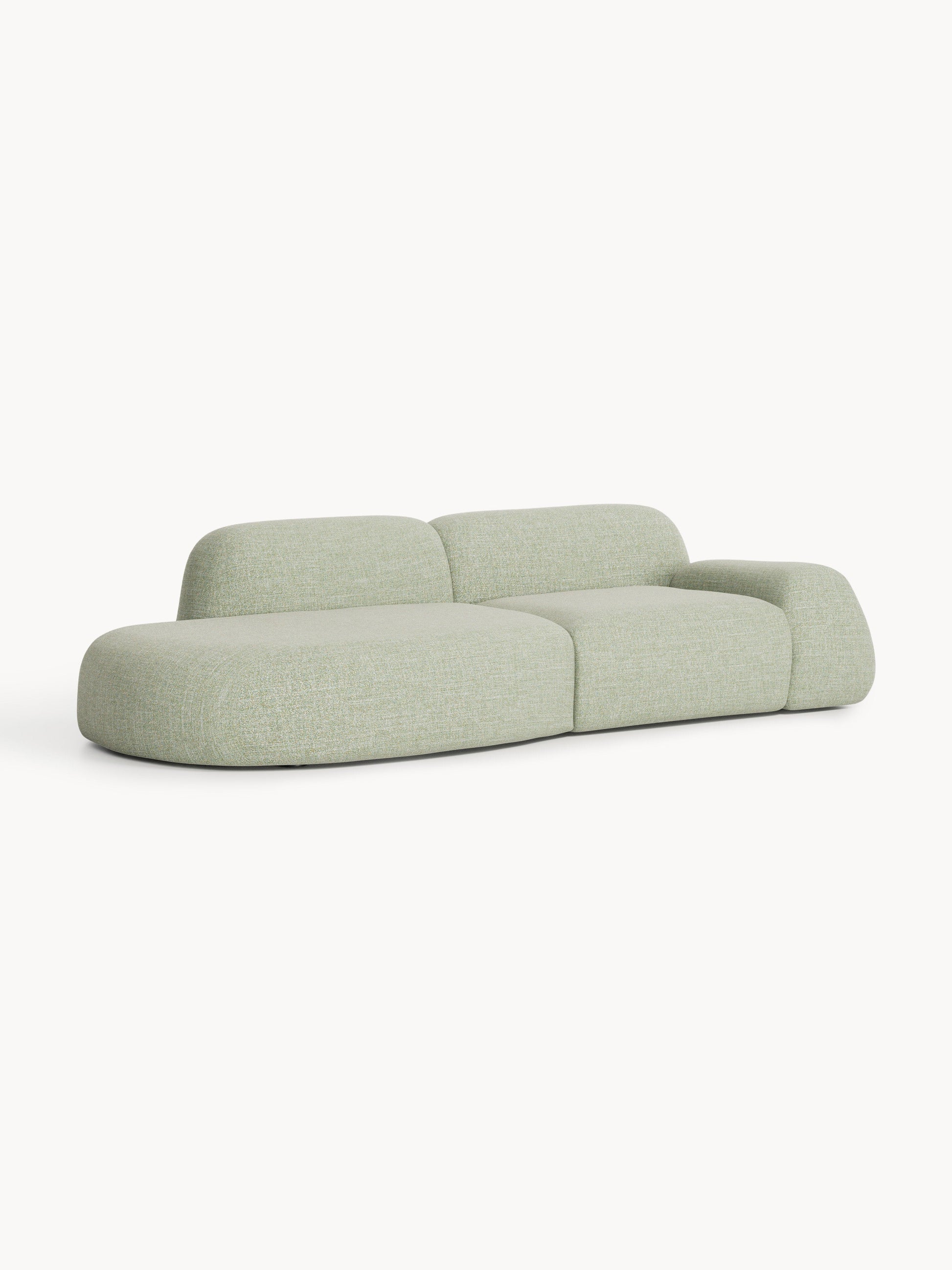 Warehamy Wolke Bouclé Modular Chaise, 3-Seater