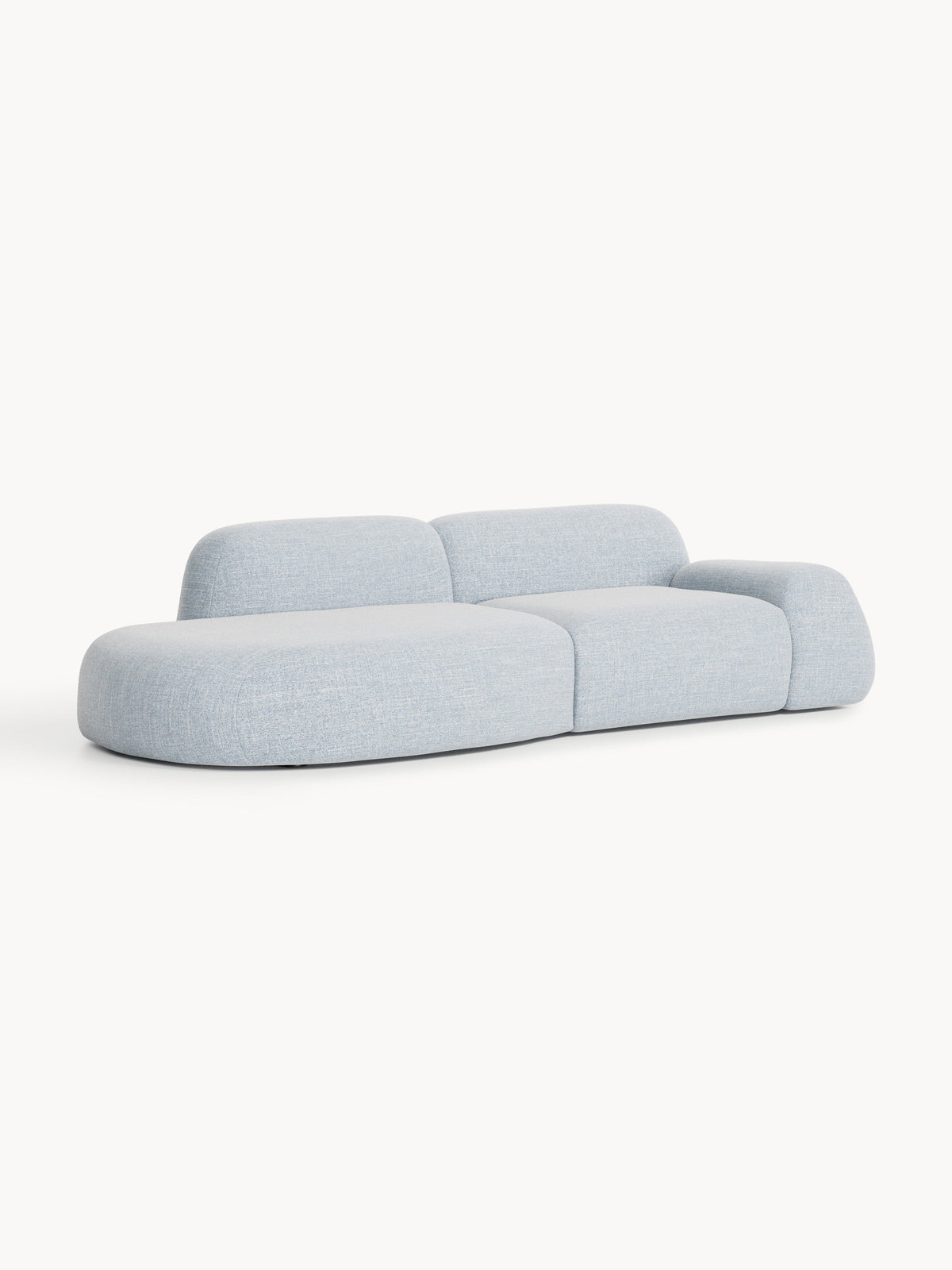 Warehamy Wolke Bouclé Modular Chaise, 3-Seater