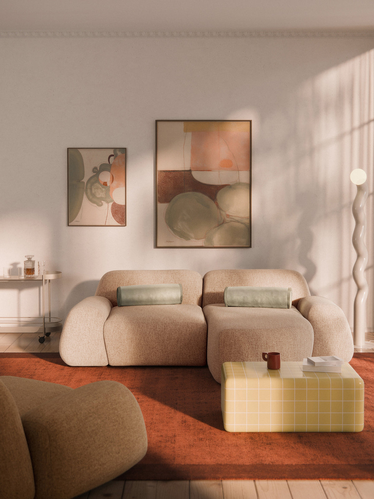 Warehamy Wolke Bouclé Modular Corner Sofa (3-Seater)