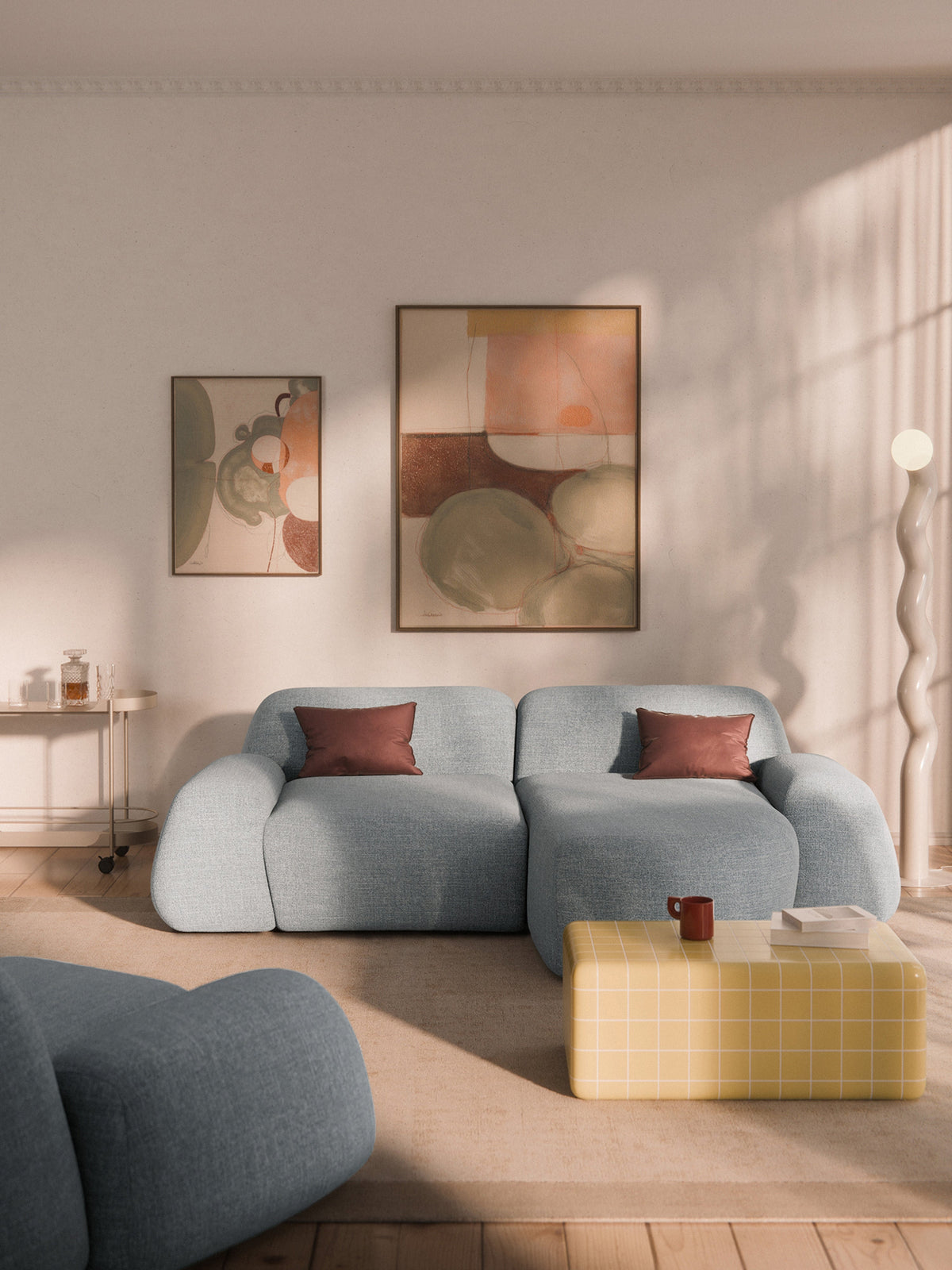Warehamy Wolke Bouclé Modular Corner Sofa (3-Seater)