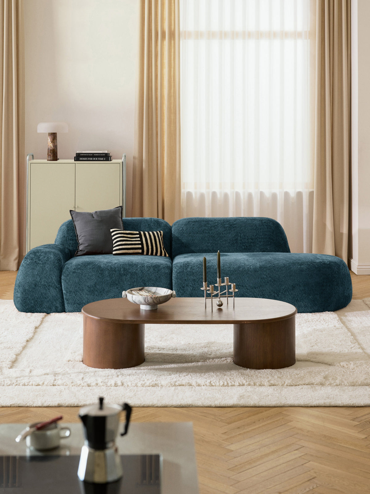 Warehamy Wolke Chaise, Teddy Bouclé Cover
