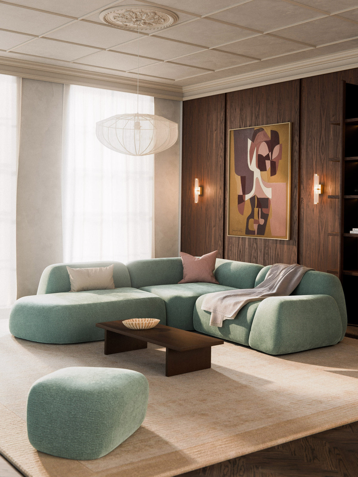 Warehamy Wolke Modular Corner Sofa with Chaise Longue (4-Seater)