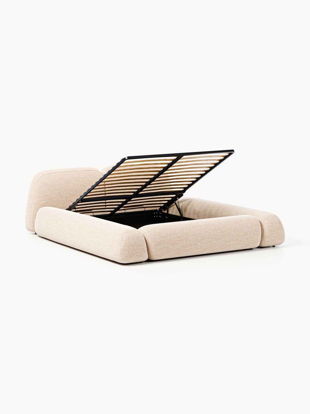 Warehamy Wolke Storage Bed, Upholstered in Bouclé