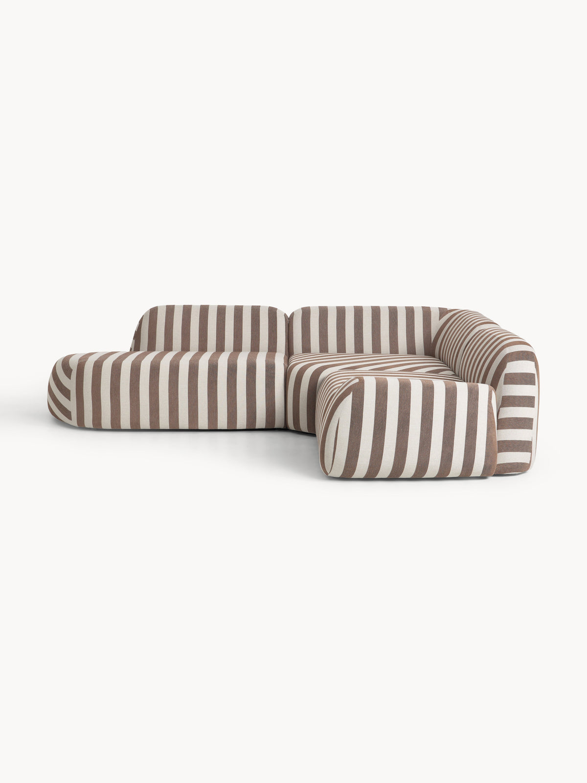Warehamy Wolke Striped Modular Corner Sofa with Chaise Longue (4-Seater)