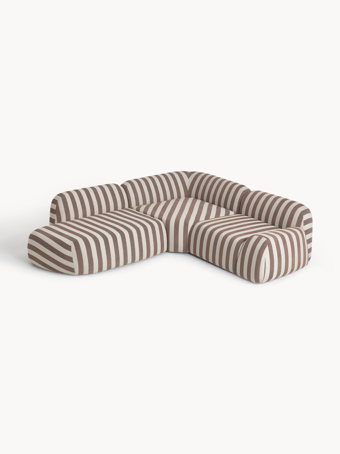 Warehamy Wolke Striped Modular Corner Sofa with Chaise Longue (4-Seater)