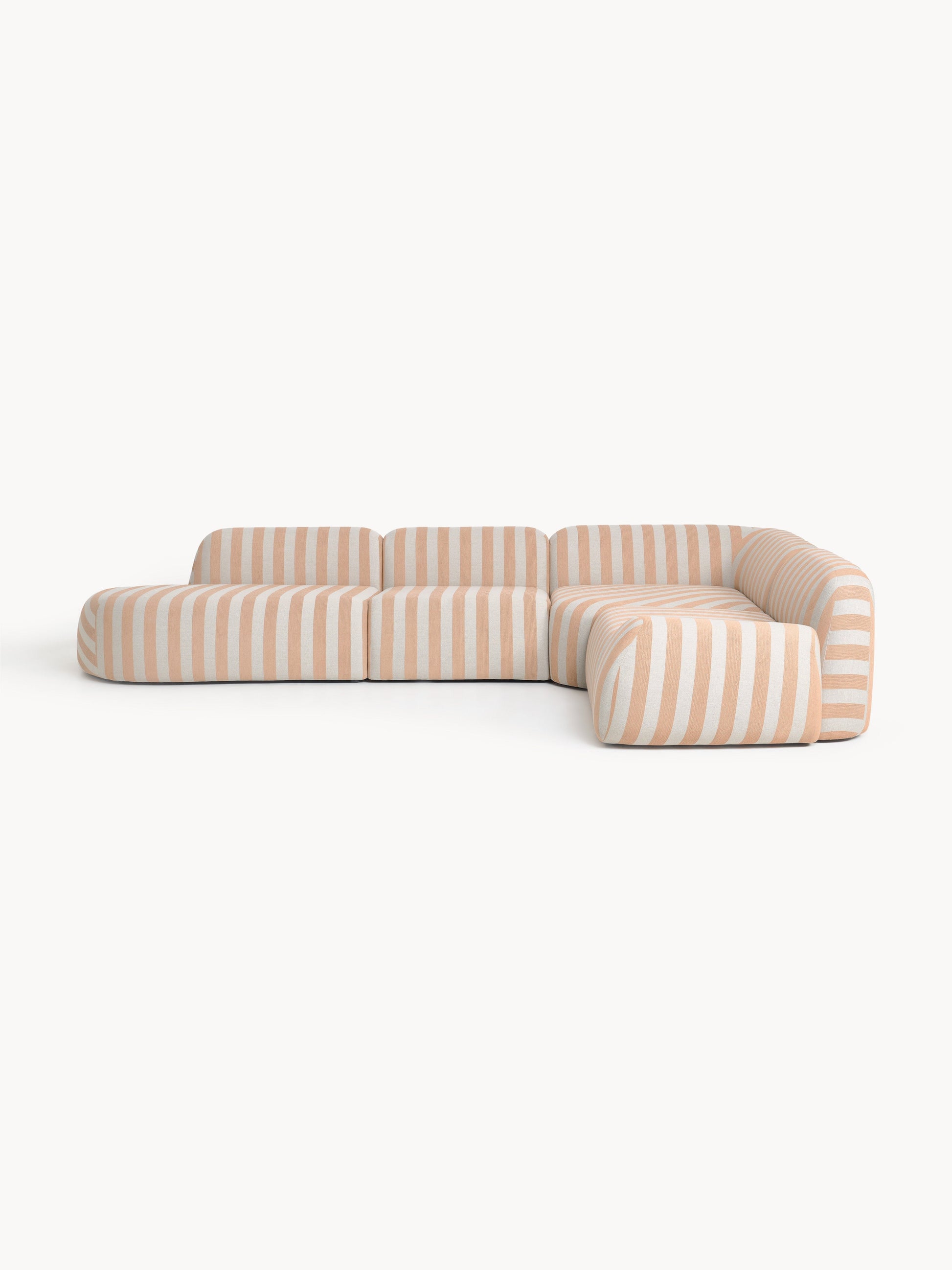 Warehamy Wolke Striped XL Modular Corner Sofa with Chaise Longue
