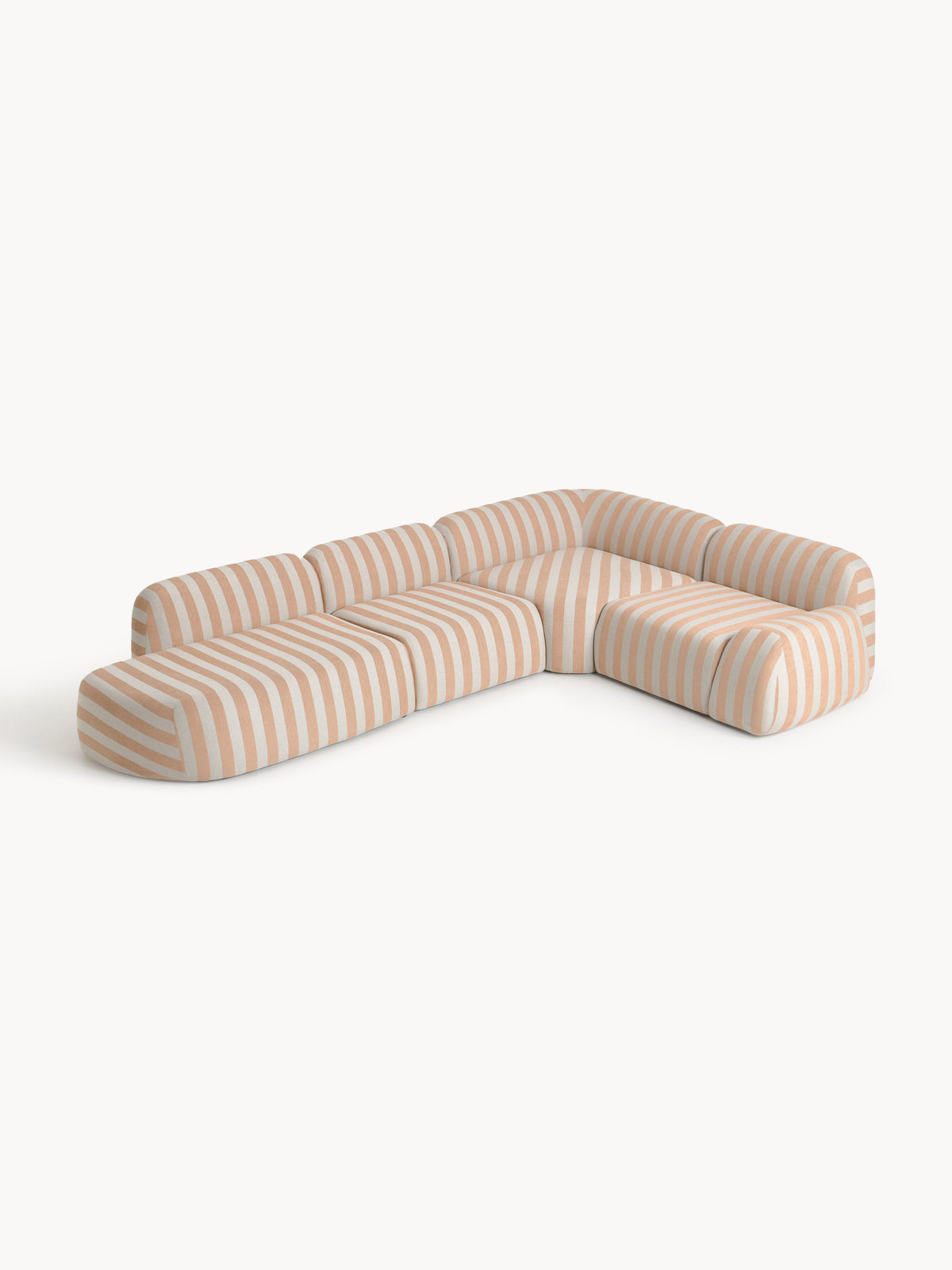 Warehamy Wolke Striped XL Modular Corner Sofa with Chaise Longue