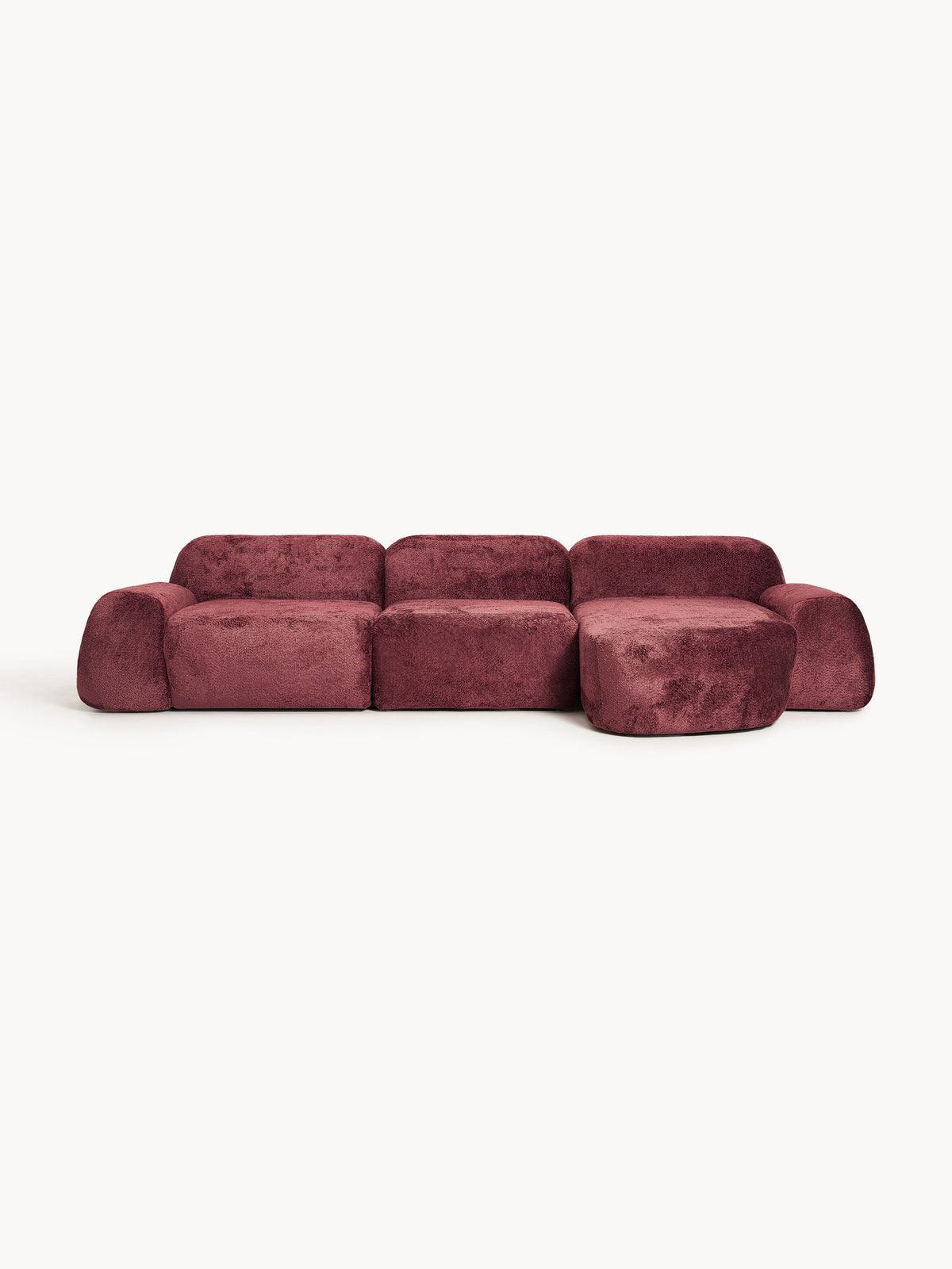 Warehamy Wolke Teddy Bouclé Corner Sofa, Modular, 4-Seater