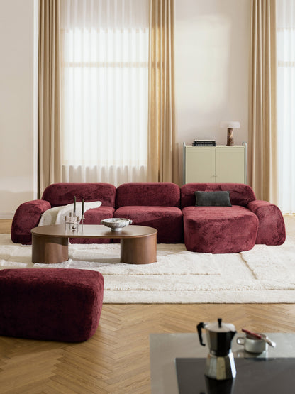 Warehamy Wolke Teddy Bouclé Corner Sofa, Modular, 4-Seater