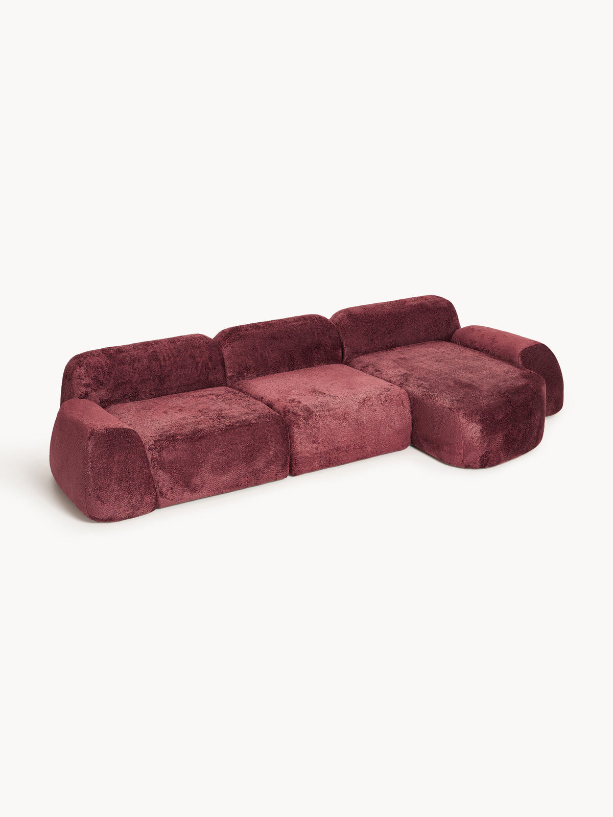 Warehamy Wolke Teddy Bouclé Corner Sofa, Modular, 4-Seater