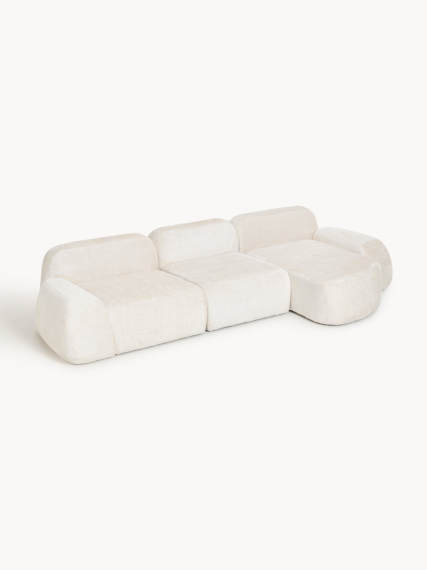 Warehamy Wolke Teddy Bouclé Corner Sofa, Modular, 4-Seater