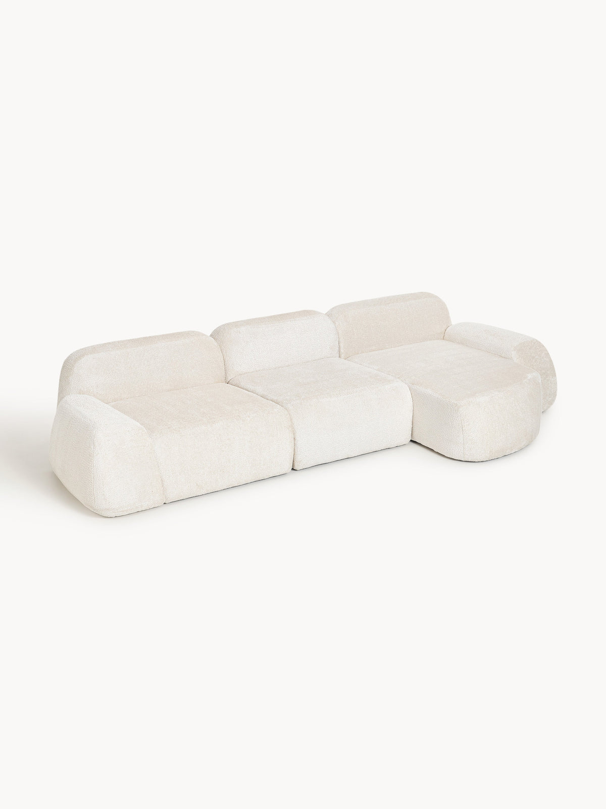 Warehamy Wolke Teddy Bouclé Corner Sofa, Modular, 4-Seater