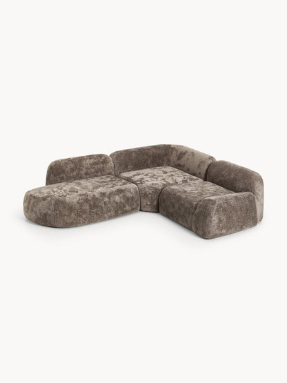 Warehamy Wolke Teddy Bouclé Corner Sofa with Chaise Longue, Modular, 4-Seater